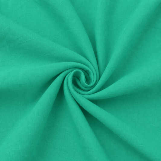 Image du tissu en lin et viscose, vert menthe vif, disponible en ligne chez Šarlotes audumi