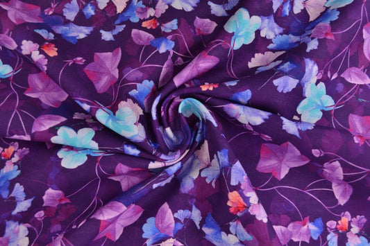 Linen and Cotton Leaf on a Purple Background 170 g/m²