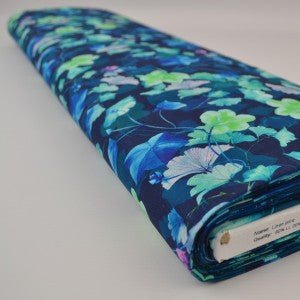 alt
Image of linen with cotton - leaves on a blue background 170 g/m² – available at Charlotte's Fabrics