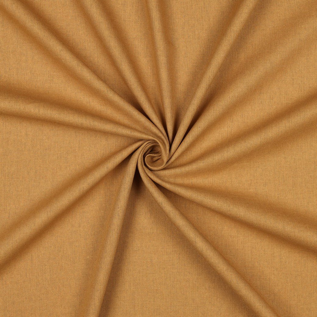 Linen with viscose in camel brown, 185 g/m² – available at Charlotte's Fabrics