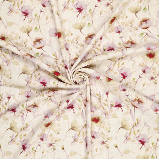 Image de lin et viscose à pois fleuris 120 g/m² – disponible chez Šarlotes audumi