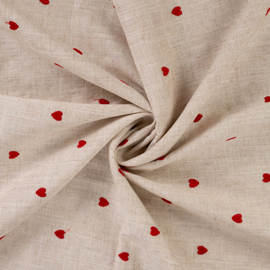 Image of linen with viscose - hearts 180 g/m² – available at Šarlotes audumi