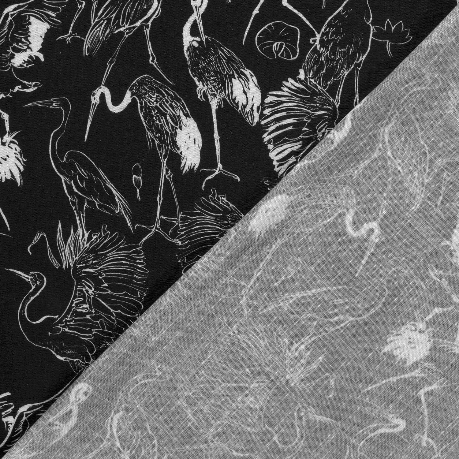 Image of linen with viscose - storks 170 g/m² – available at Šarlotes audumi