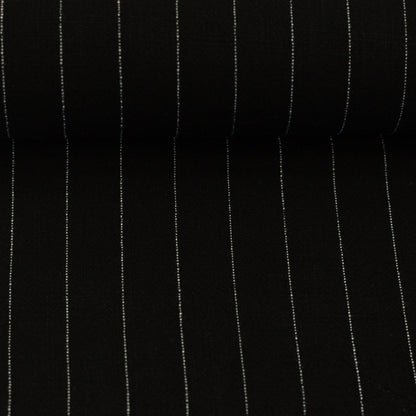 Linen with viscose - stripes on a black background 200 g/m²