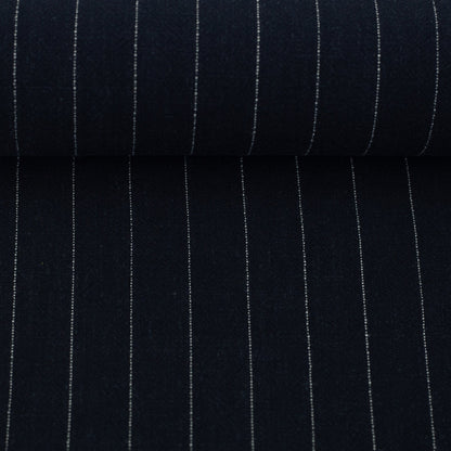 Linen with viscose - stripes on a black background 200 g/m²