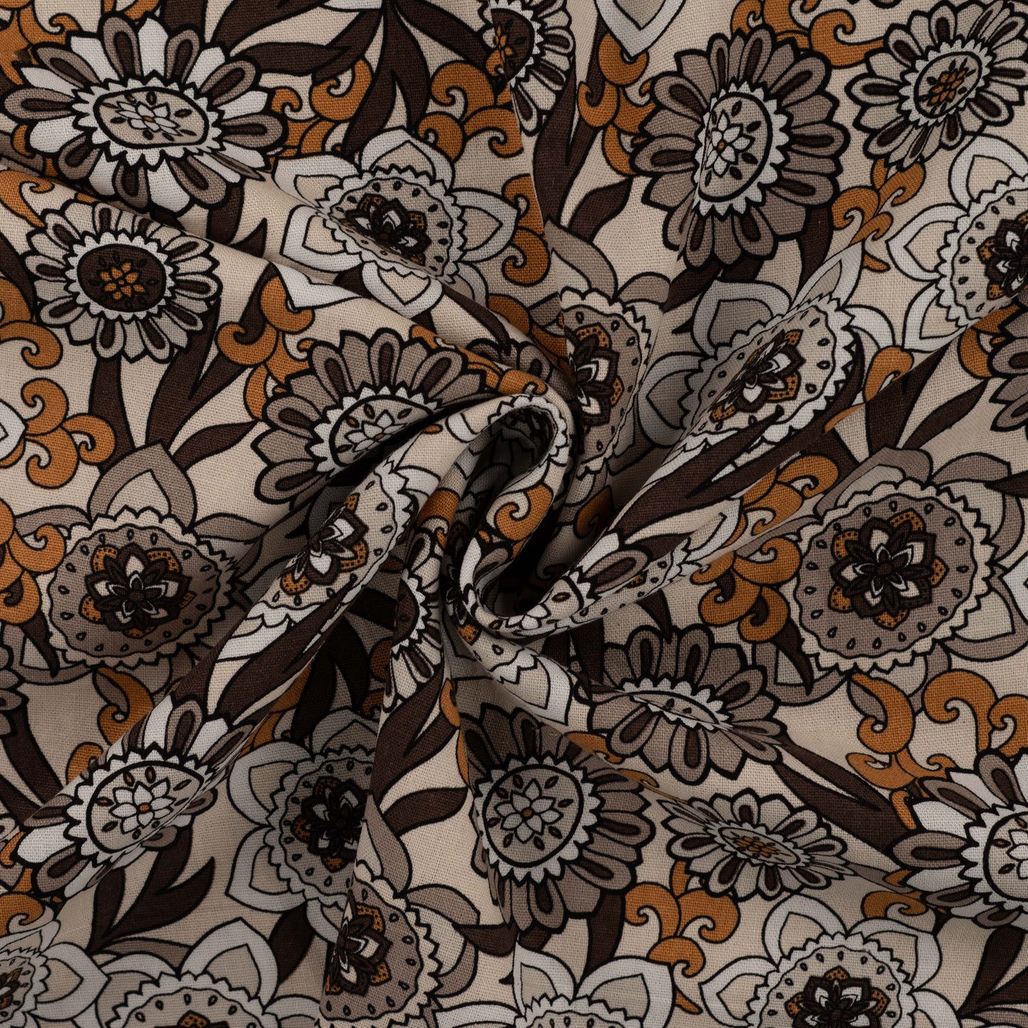 Image de tissu en lin et viscose, motif floral vintage – disponible en ligne chez Šarlotes audumi
