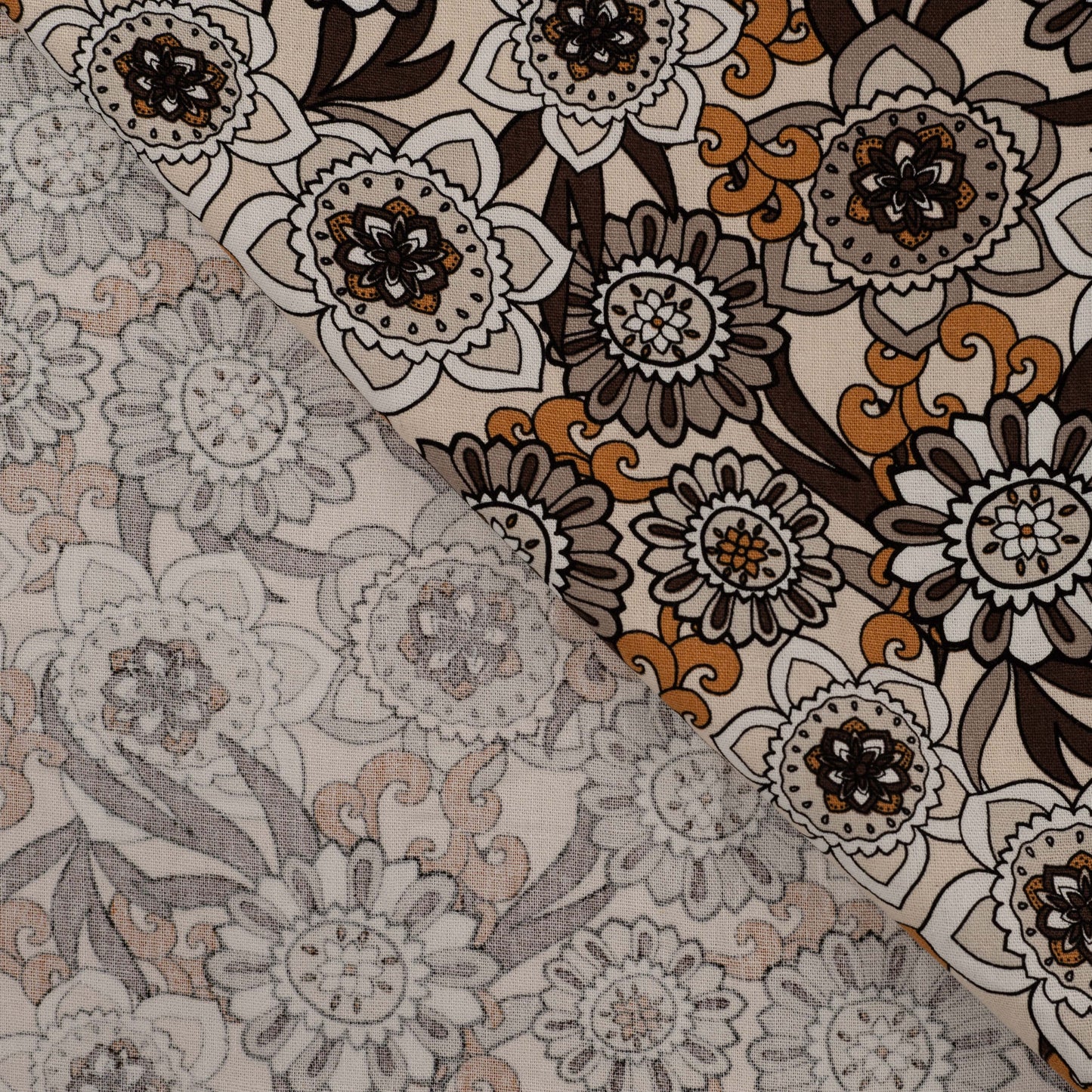 Image de lin et viscose, motif floral vintage – disponible en ligne chez Šarlotes audumi
