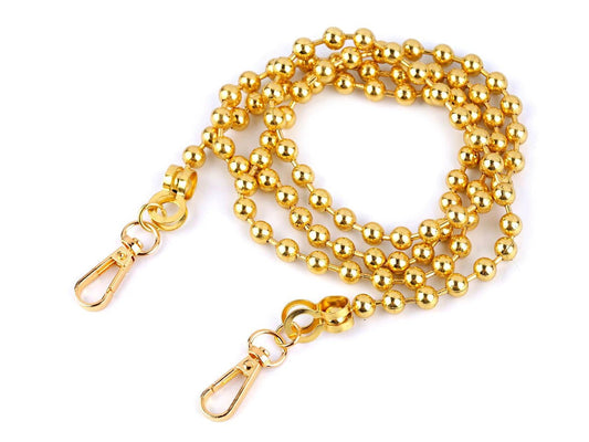 Image de chaîne à billes pour sacs avec mousquetons 120 cm – disponible chez Šarlotes audumi