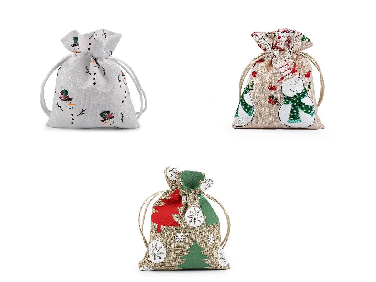 Image with Christmas-themed bag | 10×13 cm | assorted shades – available at Šarlotes audumi