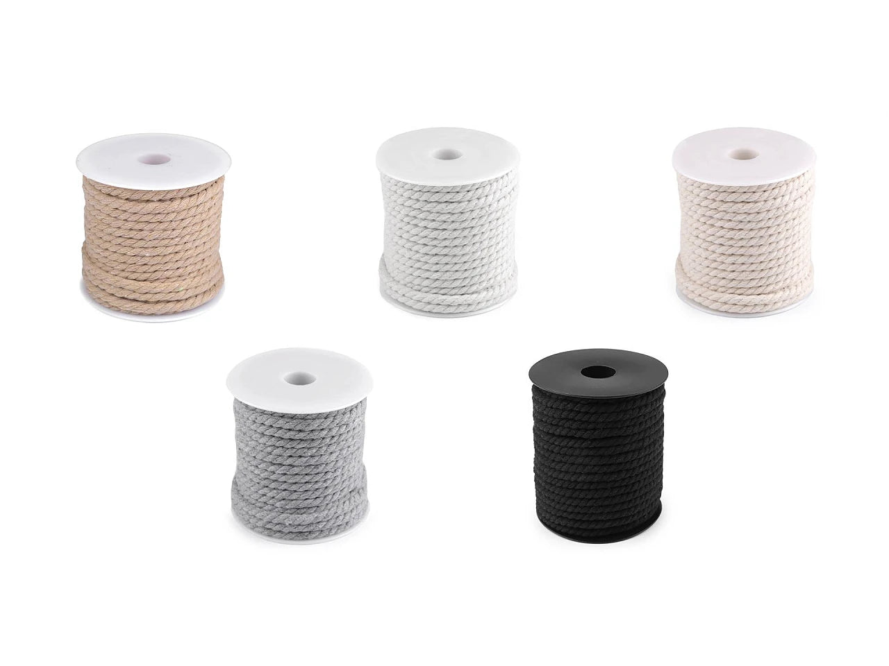 Attēls ar Makramē Macrame kokvilnas aukla Ø5 15 m|dažādu toņu – pieejams Šarlotes audumi