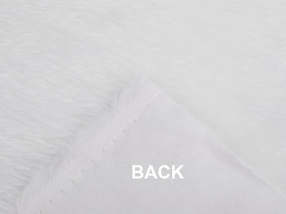 Image of long-pile faux fur – white – available online at Šarlotes audumi