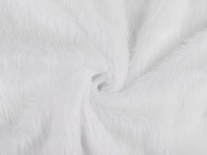 Image of long-pile faux fur – white – available online at Šarlotes audumi