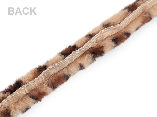 Image of faux fur ribbon with animal print – 2.5 cm, 1 meter – available online at Šarlotes audumi
