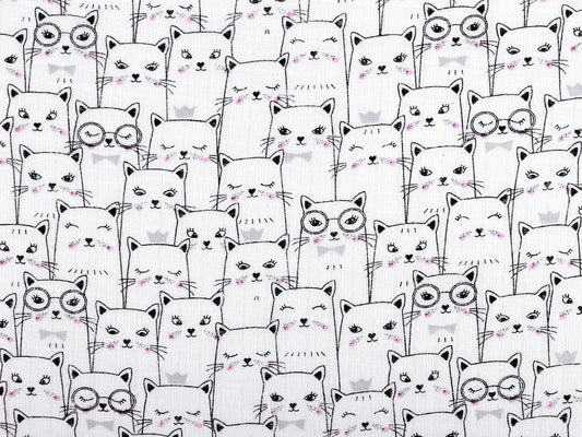Image with gauze fabric cat – available online at Charlotte's Fabrics