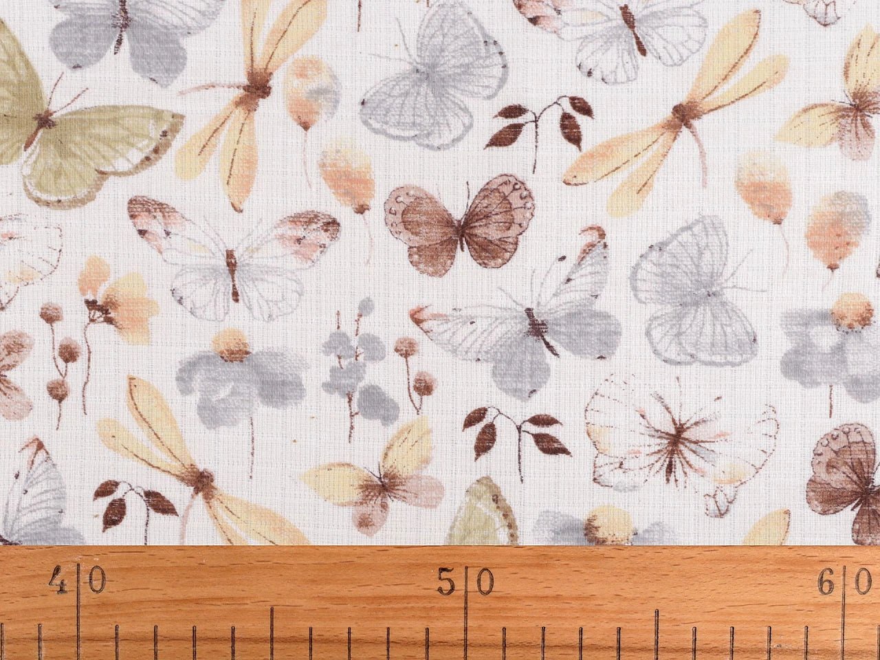Image of gauze fabric - butterflies 120 g/m² – available at Charlotte's Fabrics