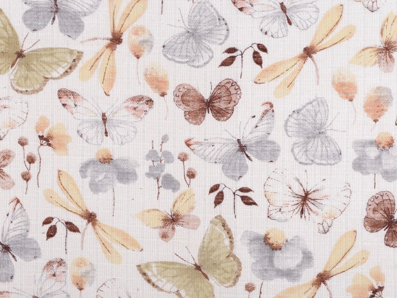Image of gauze fabric - butterflies 120 g/m² – available at Šarlotes audumi