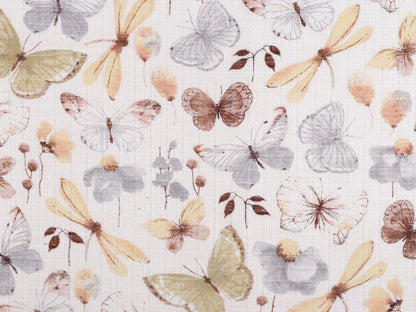 Image of gauze fabric - butterflies 120 g/m² – available at Šarlotes audumi