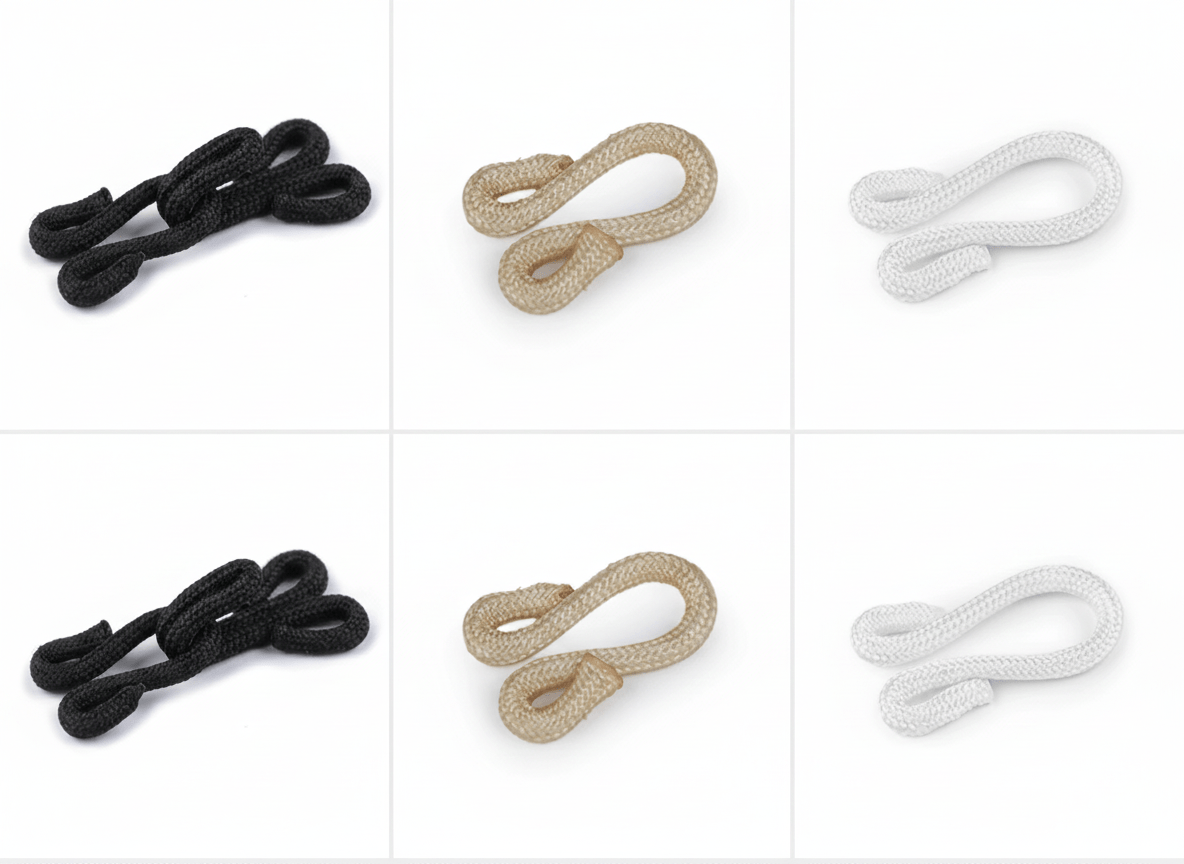 Image avec crochet métallique à boucle, recouvert, 20 mm, 5 paires | tons variés – disponible chez Šarlotes audumi