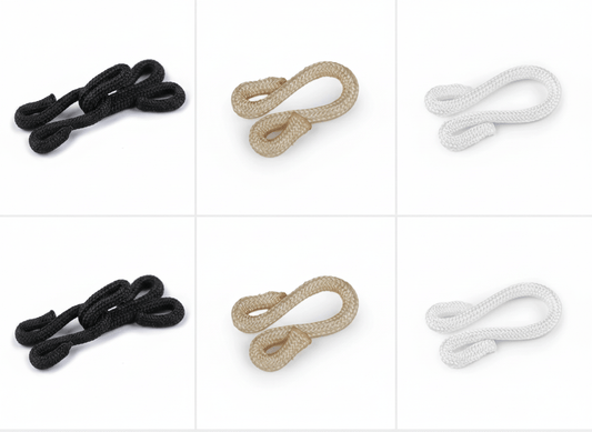Image avec crochet métallique à boucle, recouvert, 20 mm, 5 paires | tons variés – disponible chez Šarlotes audumi