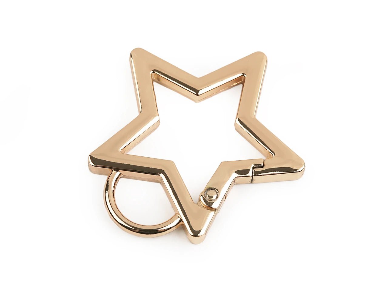 Image of a metal star-shaped carabiner – 12 mm|assorted shades – available at Charlotte's Fabrics
