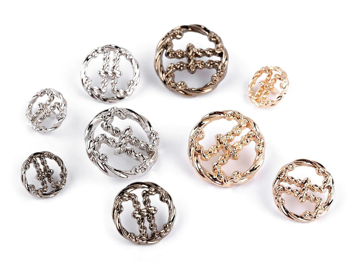 Image of Metal shank buttons 15 mm – available online at Šarlotes audumi