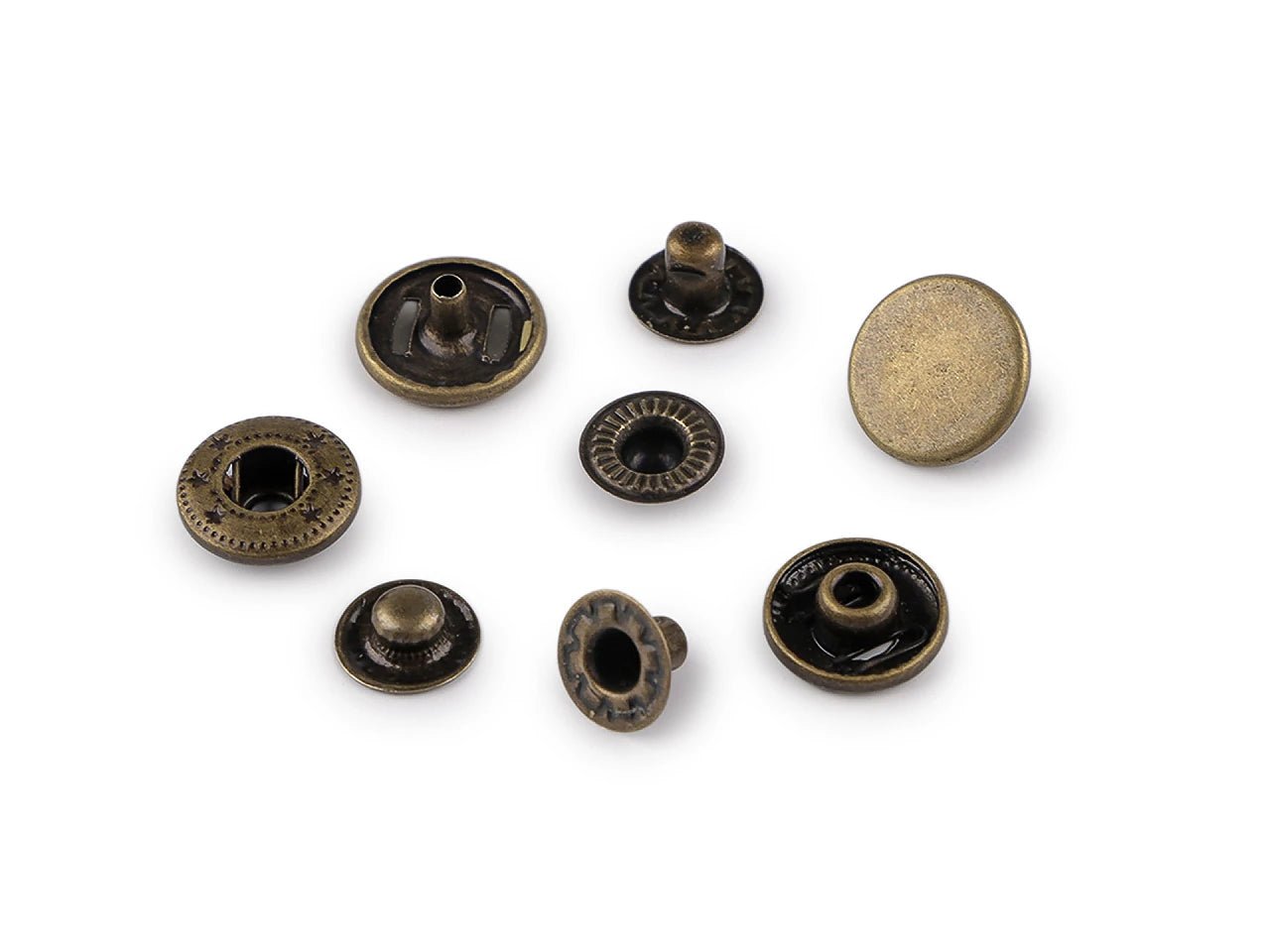 Image de boutons-pression métalliques Ø15 mm (acier inoxydable) | 50 pièces – disponibles chez Šarlotes audumi