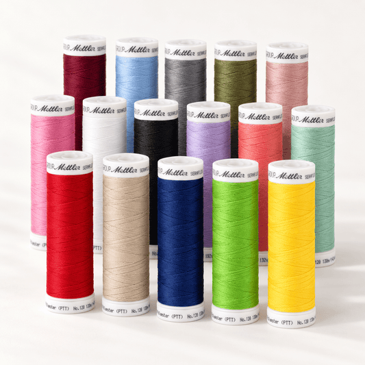 Image of Mettler SERAFLEX® elastic sewing thread, 130 m – available online at Šarlotes audumi