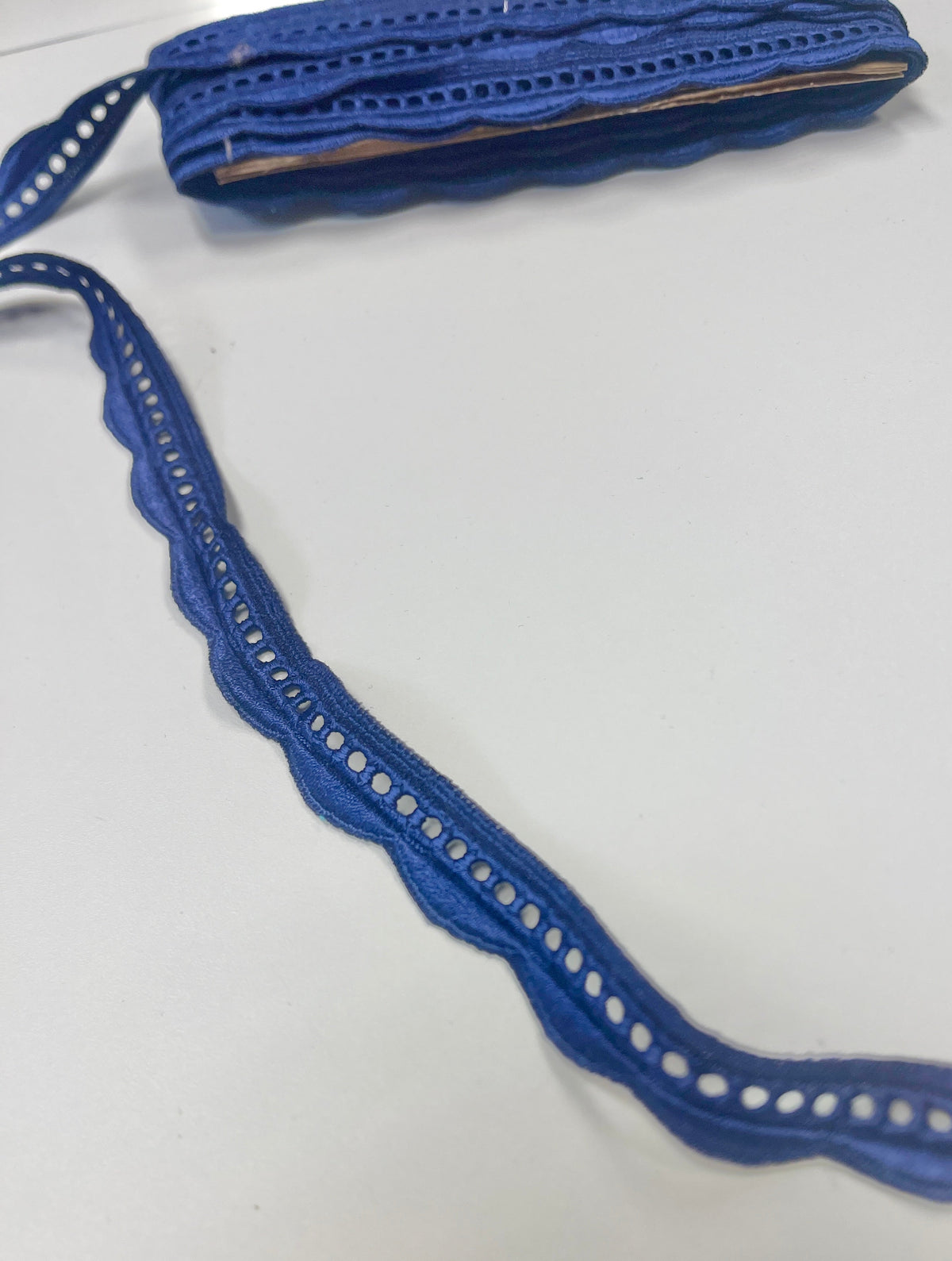 Image of lace 1.5 cm, dark blue – available online at Šarlotes audumi