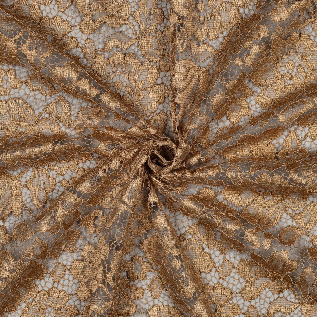 Image of beige lace fabric, available online at Šarlotes audumi