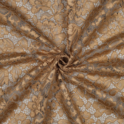 Image of beige lace fabric, available online at Šarlotes audumi