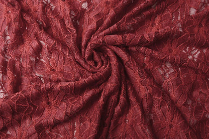 Image of Lace fabric - burgundy 120 g/m² – available at Šarlotes audumi