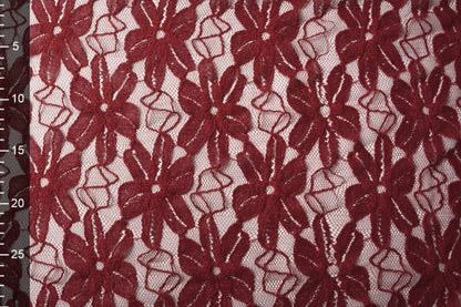 Image of Lace fabric - burgundy 120 g/m² – available at Charlotte's Fabrics