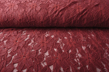 Image with lace fabric - burgundy 120 g/m² – available at Charlotte's Fabrics