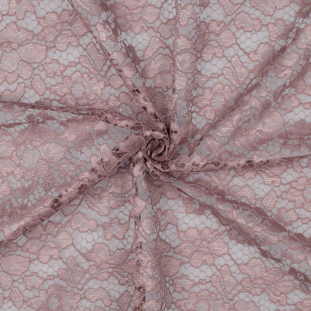 Image of lace fabric - smoky lilac 130 g/m² – available at Šarlotes audumi