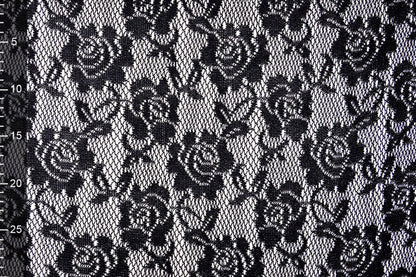 Image with lace fabric - black with white satin lining 155 g/m² – available at Šarlotes audumi