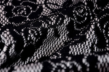Image with lace fabric - black with white satin lining 155 g/m² – available at Šarlotes audumi