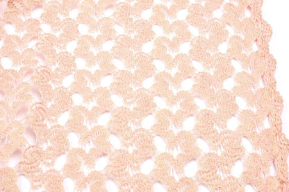 Lace fabric - peach pink with gold accents 170 g/m²