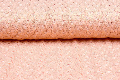 lace fabric - peach pink with gold accents 170 g/m²