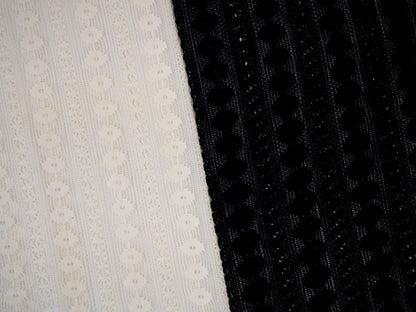 Image of lace fabric, warm white with a floral pattern – available online at Charlotte's Fabrics
