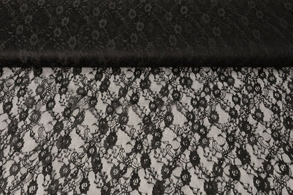 Delicate lace fabric - black 50 g/m²