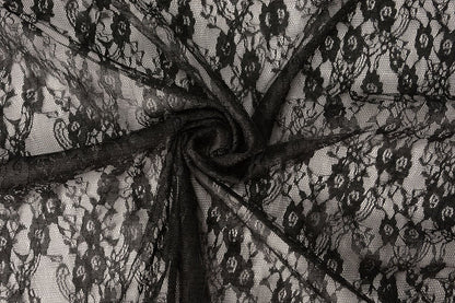Fine lace fabric - black 50 g/m²