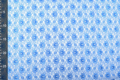Delicate lace fabric - cornflower flowers 75 g/m²