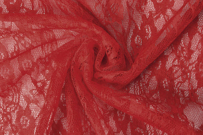 Image de tissu dentelle fin - rouge 50 g/m² – disponible chez Šarlotes audumi