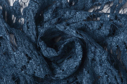 Lace fabric - dark blue velvet 200 g/m²