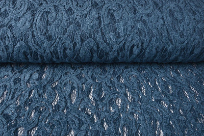 lace fabric - dark blue velvet 200 g/m²