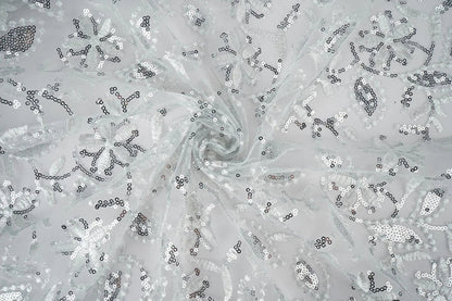 alt
Image with lace fabric|Embroidered tulle with sequins 160 g/m² - silver – available at Charlotte's Fabrics