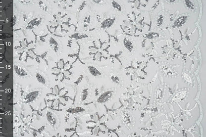 alt
Image with lace fabric|Embroidered tulle with sequins 160 g/m² - silver – available at Charlotte's fabrics