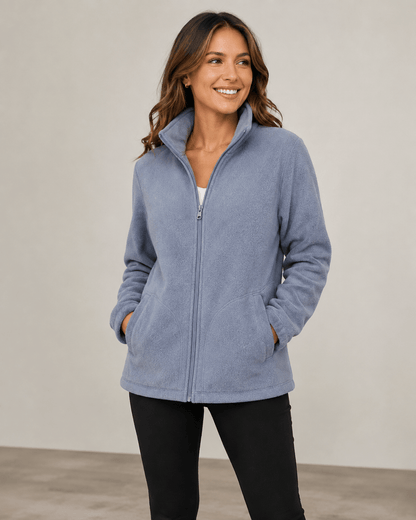 Image of microfleece - soft fleece fabric for clothing - blue-gray - available online at Šarlotes audumi
