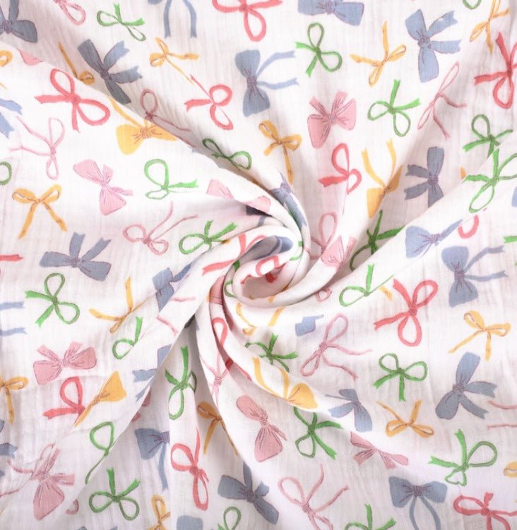Image of Muslin - bows 120 g/m² – available at Šarlotes audumi