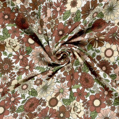 Image de mousseline - fleurs de différentes tailles 120 g/m² – disponible chez Les tissus de Charlotte
